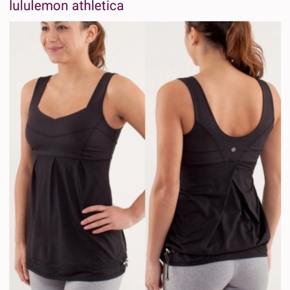 Black Run Tame Tank with Drawstring Hem Women’s 4 Lululemon Top - Picture 1 of 11